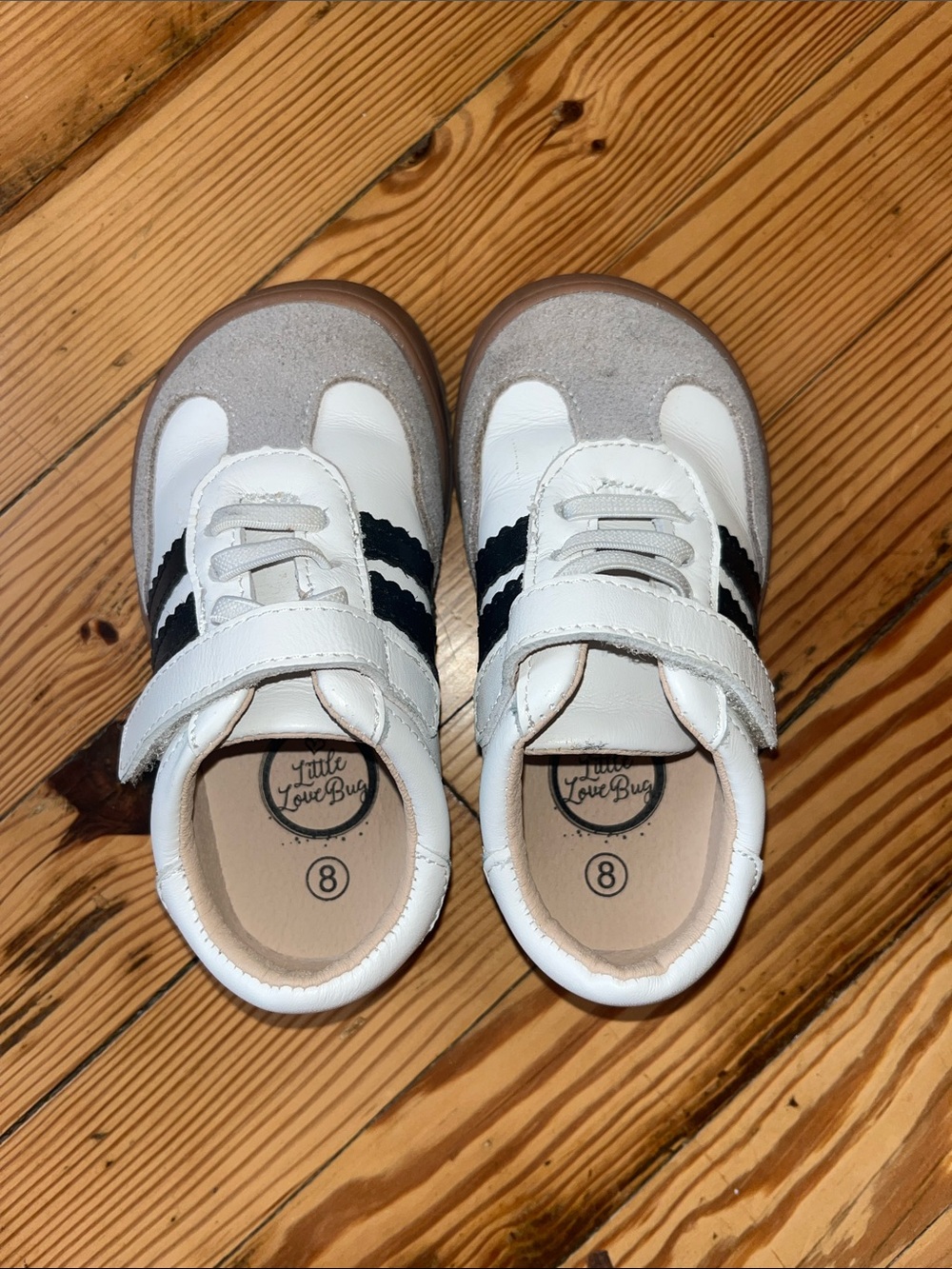 White & Black Little Kids Play Shoes